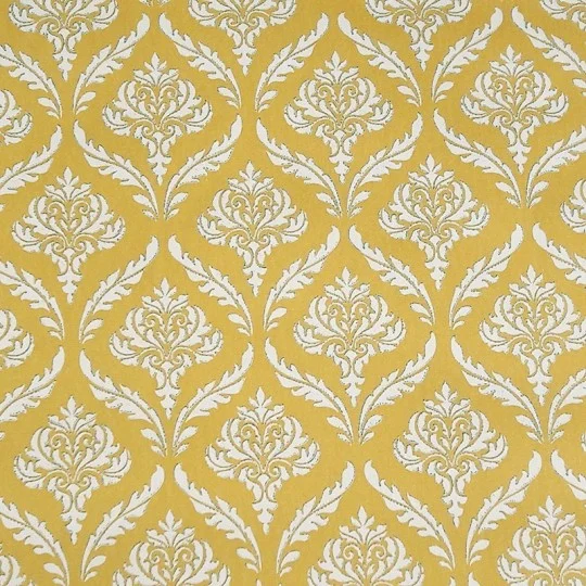 Nappe Enduite Ronde Arabesque Jaune Fleur De Soleil