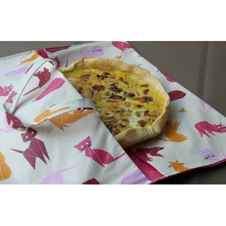 Wipe clean Pie Carrier Bag Cat Pink Fleur de Soleil