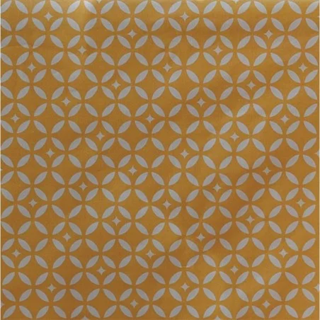 Tissu en coton enduit Mosaïque Jaune Curry