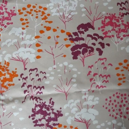 Tissu en coton Arbre Fuchsia