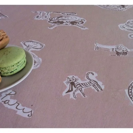 Wipe clean tablecloth Paris Taupe