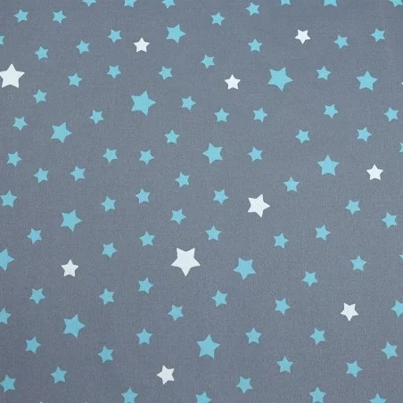 Wipe clean tablecloth Stars grey/turquoise round or ovalFleur de Soleil