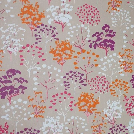 Wipe clean tablecloth Pink Tree round or ovalFleur de Soleil