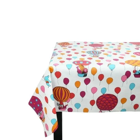 Wipe clean tablecloth Circus pink  round or ovalFleur de Soleil
