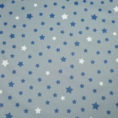 Wipe clean fabric Stars grey/blue