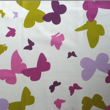 Wipe clean fabric Butterfly green/purple