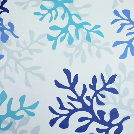 Tissu en coton Corail bleu