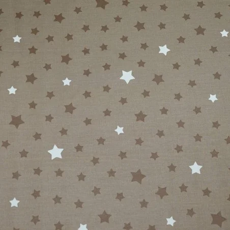 Wipe clean fabric Stars taupe
