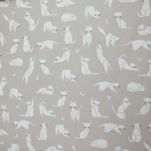 Cotton fabric cut Cats taupe