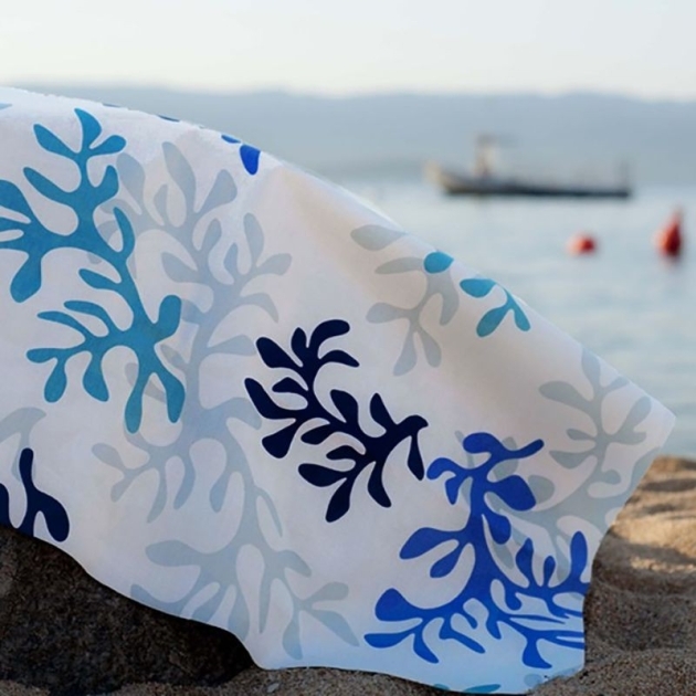 Tovaglia tema mare Antimacchia Rotonda o ovale Corallo blu