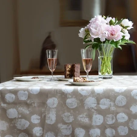 Wipe clean tablecloth Pastille taupe