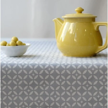 Nappe enduite Mosaïque Gris/blanc