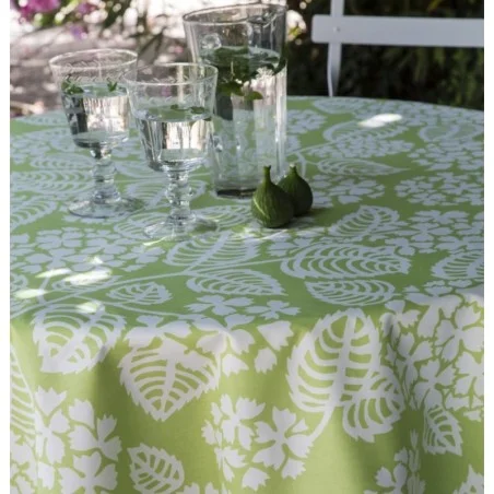 Nappe enduite ronde ou ovale Hortensia vert