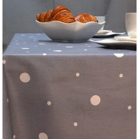  Nappe coton Pois Gris Fleur de Soleil