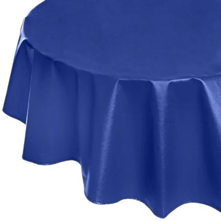 Nappe enduite ronde ou ovale Unie Bleu Royal