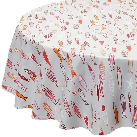 Nappe Poissons soleil enduite ronde ou ovale