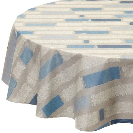 Wipe clean tablecloth Stripes Blue round or oval