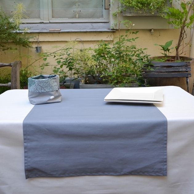 Chemin de table Uni gris