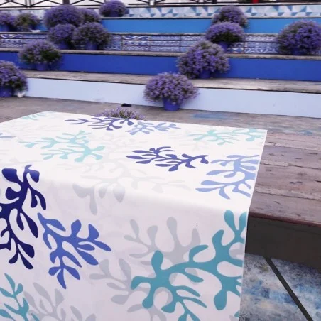 Tischsets abwaschbar Koralle blau Fleur de Soleil