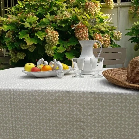 Wachstuch Tischdecken rund oder Oval Mosaik Sand - Fleur de Soleil
