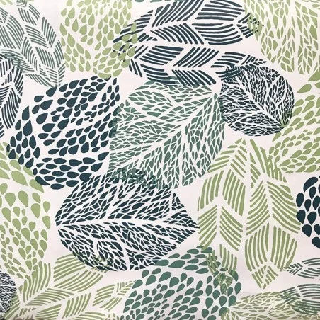 Cotton tablecloth Leaves green