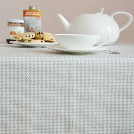 Nappe coton Pied de Poule gris