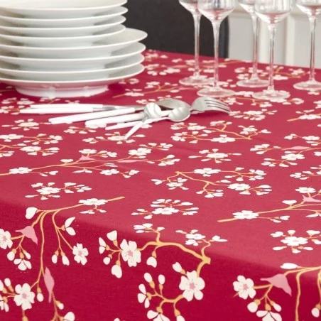 Nappe enduite ronde ou ovale Cerisier Bordeaux