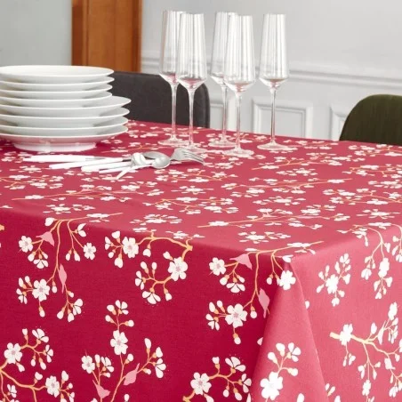 Nappe enduite ronde ou ovale Cerisier Bordeaux