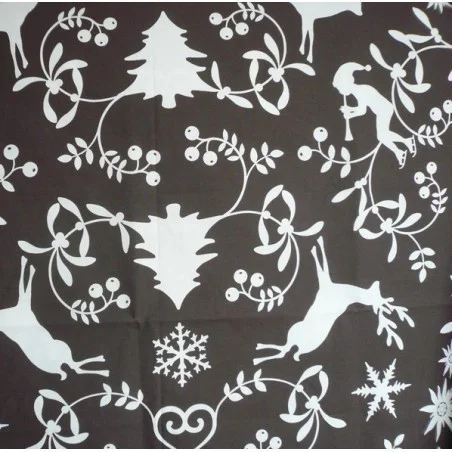 Tissu en coton Montagne chocolat