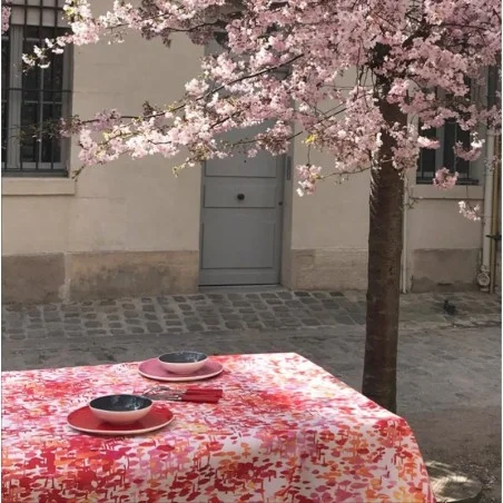 Nappe enduite impressionniste rouge