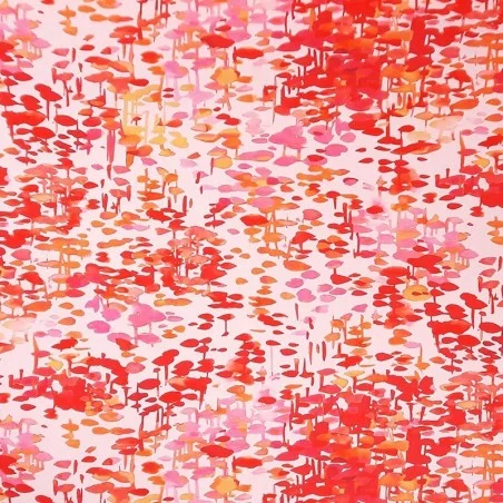 Tessuto di cotone rivestito Riflessi rossi - Fleur de Soleil