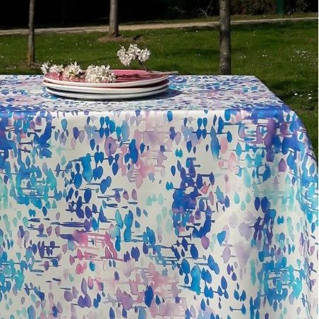 Wipe clean tablecloth Reflection turquoise