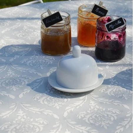 Wipe clean tablecloth yellow birds round or oval