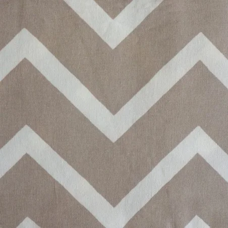 Tissu en coton enduit Chevron Gris beige