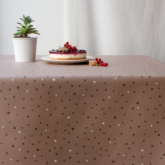 Tovaglia Antimacchia Stelle taupe - Fleur de Soleil