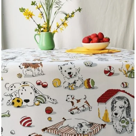 Nappe enduite Chiens Fleur de Soleil