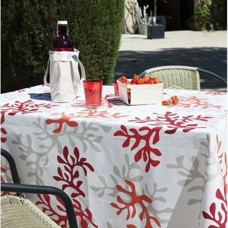 Nappe coton Corail Rouge