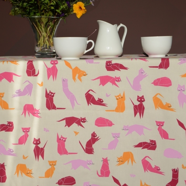 Nappe coton Chats rose