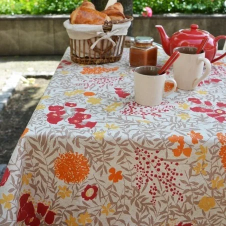 Wipe clean tablecloth Mimose parma linen background