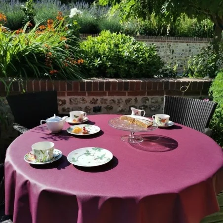 Tischdecke abwaschbar Rund oder Oval Einfarbige Violett - Fleur de Soleil
