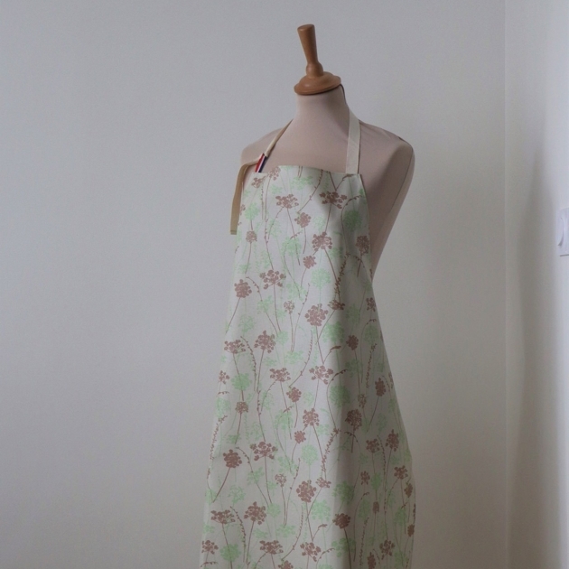 Tablier enduit Herbes taupe verte