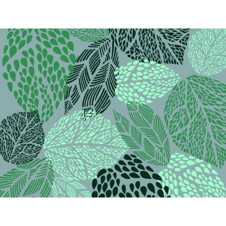 Wipe clean placemats Leaves grey/beige 