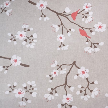 Table runner Japanese Cherry grey/pink 