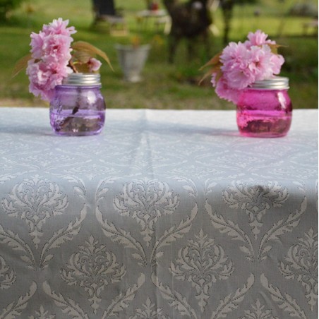 Table runner Stripes taupe/blue 