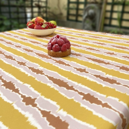 Tischdecke abwaschbar ikat Currygelb