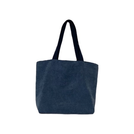 Sac velours bleu nuit réversible