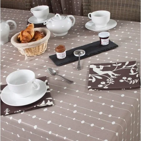  Nappe enduite Perles taupe  Fleur de Soleil