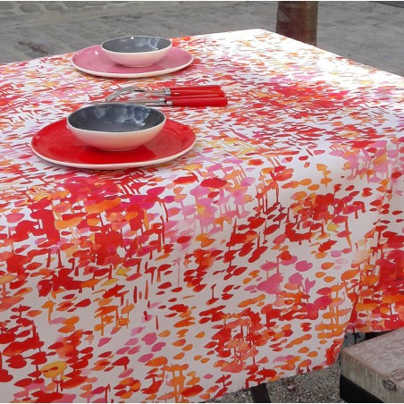 Nappe en coton orangé