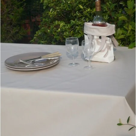 Tischdecke abwaschbar Rund oder Oval Einfarbige Beige - Fleur de Soleil