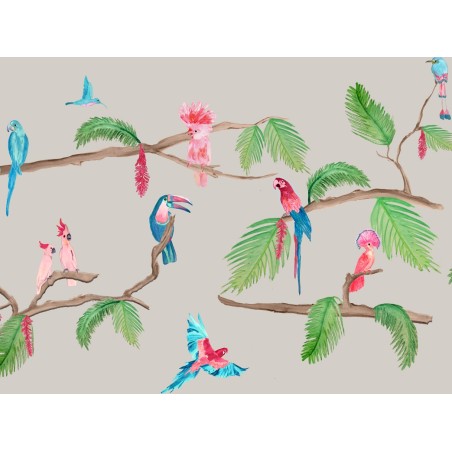 Wipe clean placemats Exotic birds